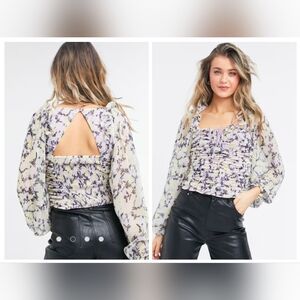 FREE PEOPLE Mabel Printed Womens Blouse